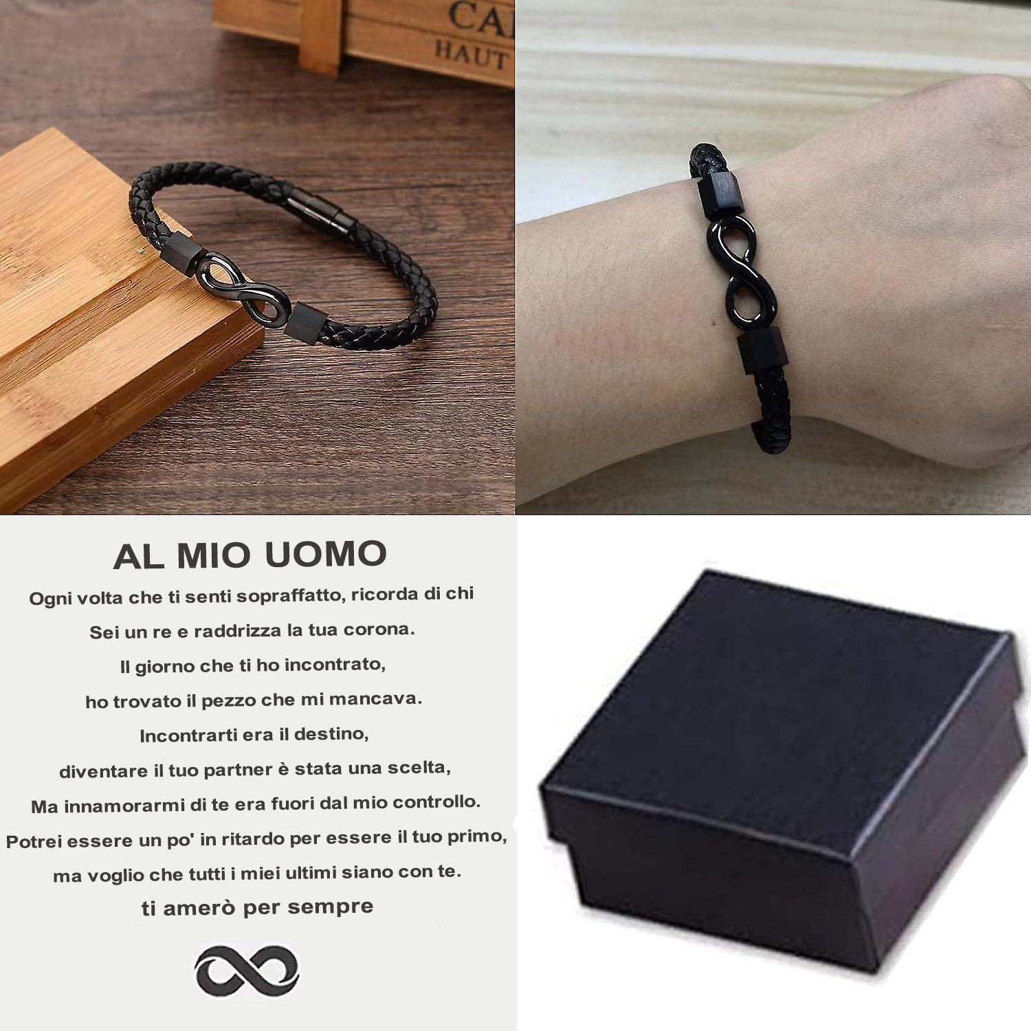 Bracciale per il mio uomo - Regalo per lui - Amore infinito - Ti amo p –  AurazionIT